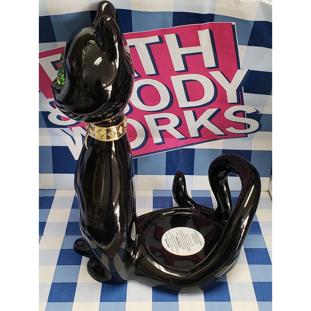 BBW Halloween Green Eyed Black Cat Single Wick Candle Holder - Picture 2 of 2